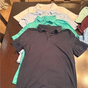 7 Polo Shirt Set bundle size Medium (6 Lululemon, 1 Ralph Lauren Polo)